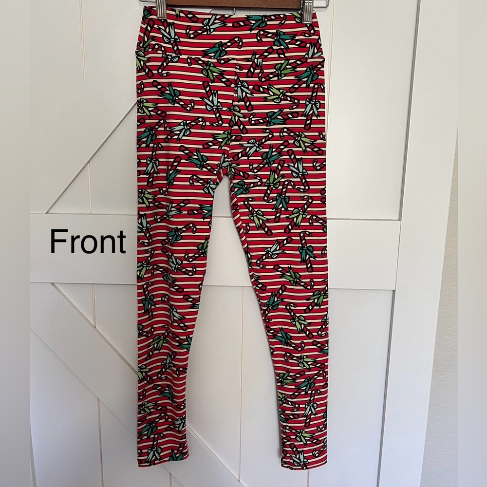 Christmas Candy Cane, Lularoe leggings